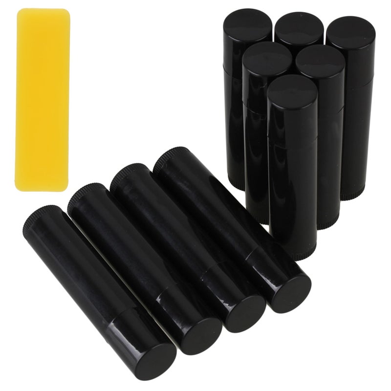 RDEXP Plastic Empty Lip Balm Containers 5ml Free Lipstick Tube Pack of 10 (Black) - Image 1